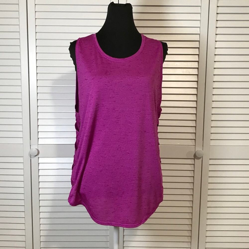 Xersion Purple Quick Dry Crossback Athletic Tank Top L